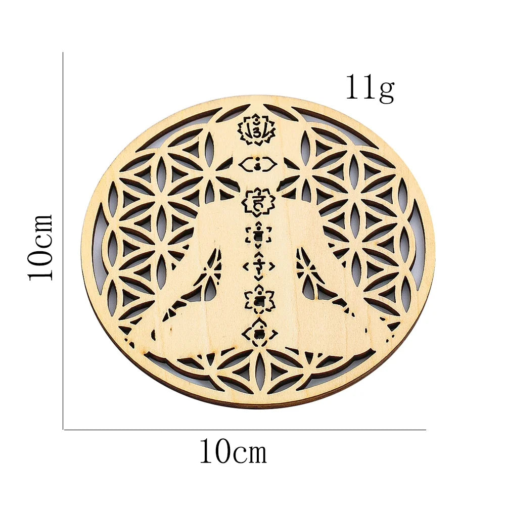 "Mandala Árvore Sagrada Chakras Madeira Vazado Decorativo"