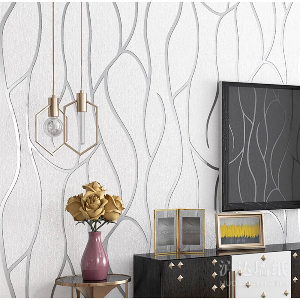 LuxeWall European Wallpaper – 53cm Thickened Striped Design for Contemporary Home Interiors