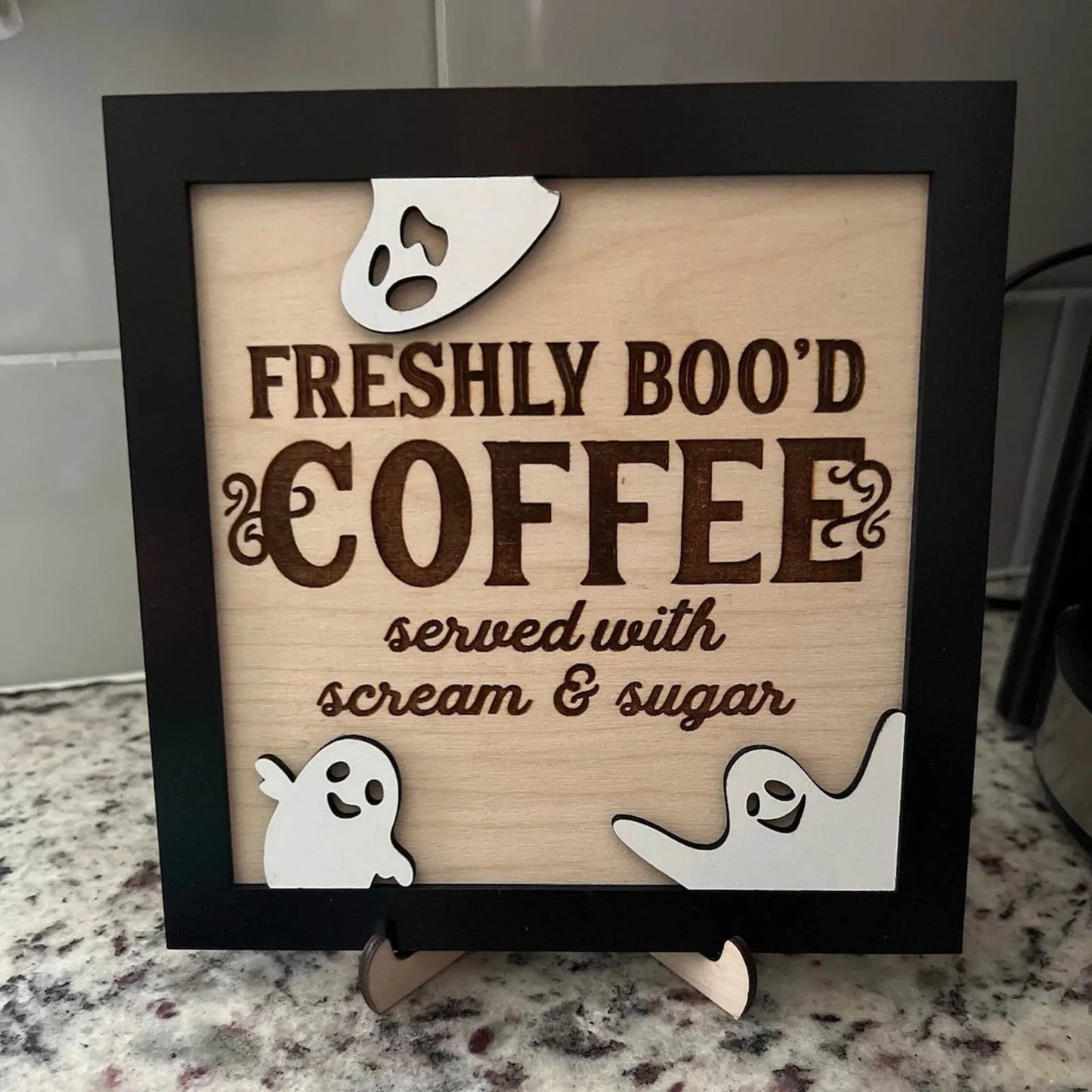 "Placa Decorativa Halloween Café"