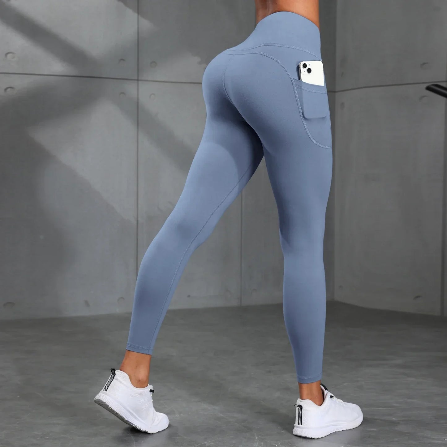 Legging Esportiva Modeladora Cintura Alta - Tecido Compressivo com Bolsos para Treino