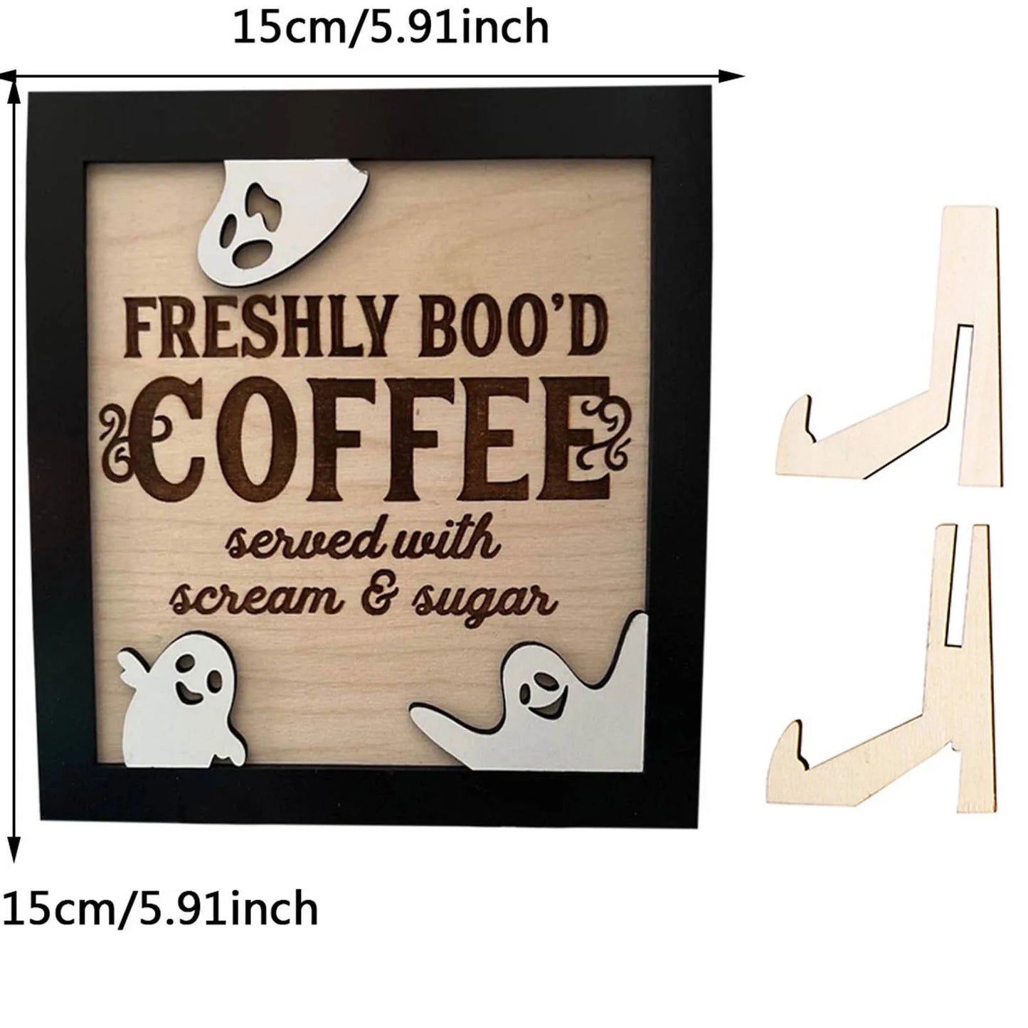 "Placa Decorativa Halloween Café"