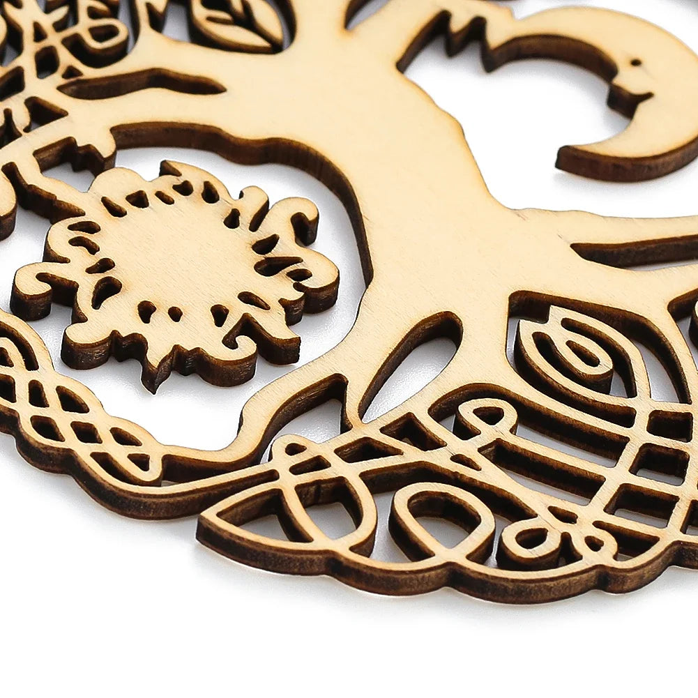 "Mandala Árvore Sagrada Chakras  Madeira Vazado Decorativo"