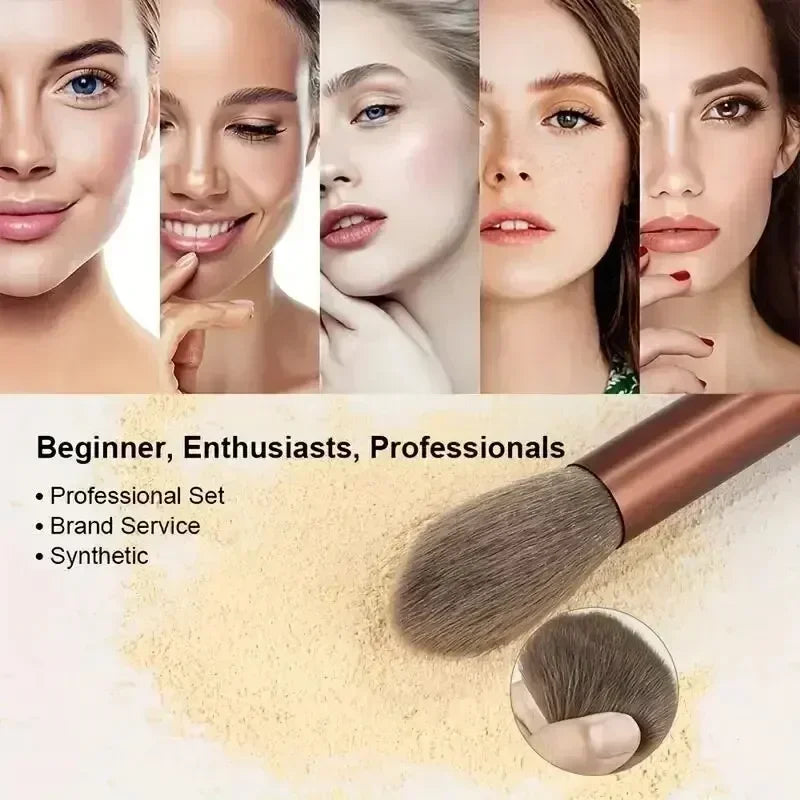Kit Pincéis Maquiagem Profissional  Macios para  Base Pó Sombra Kabuki Blend