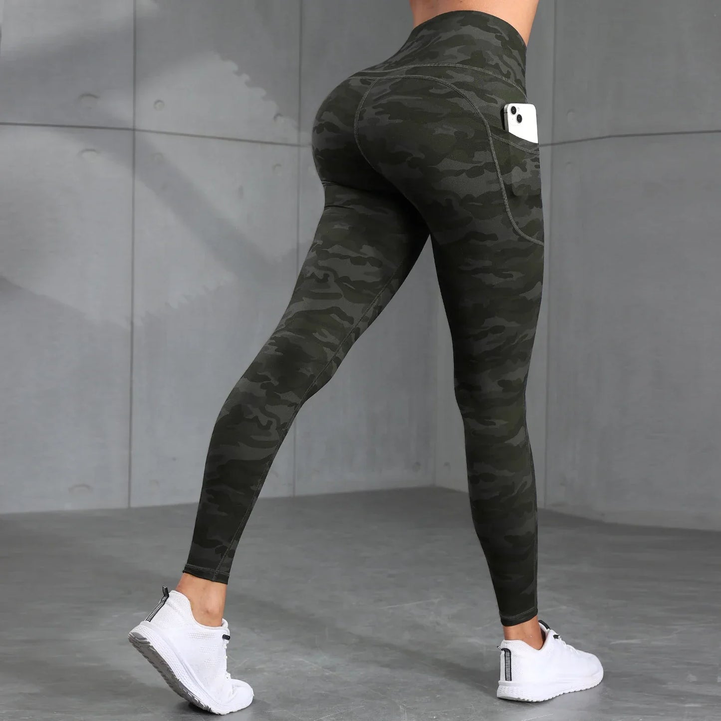 Legging Esportiva Modeladora Cintura Alta - Tecido Compressivo com Bolsos para Treino