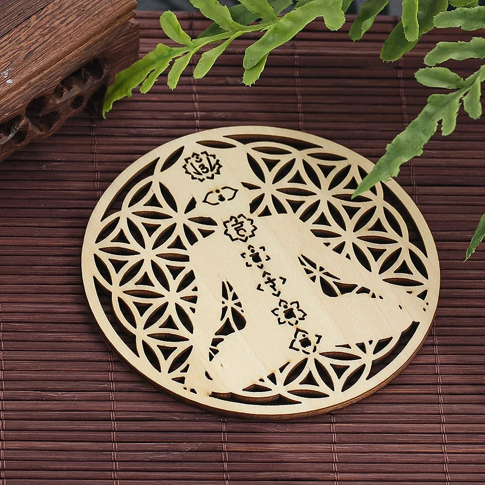 "Mandala Árvore Sagrada Chakras  Madeira Vazado Decorativo"