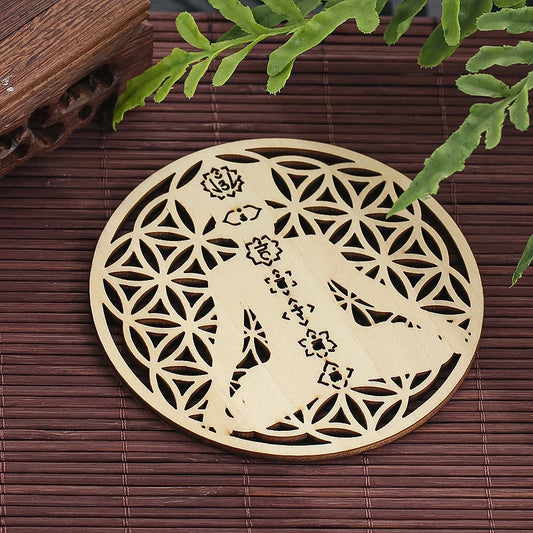 "Mandala Árvore Sagrada Chakras  Madeira Vazado Decorativo"