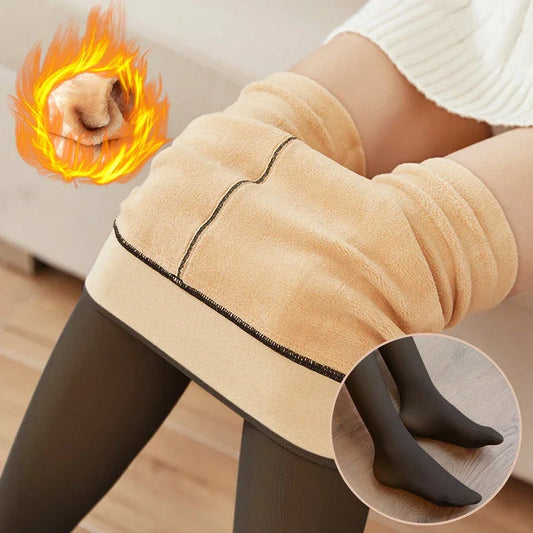 Meia-Calça Térmica Modeladora com Fleece - Legging Quente Elástica para Frio Intenso