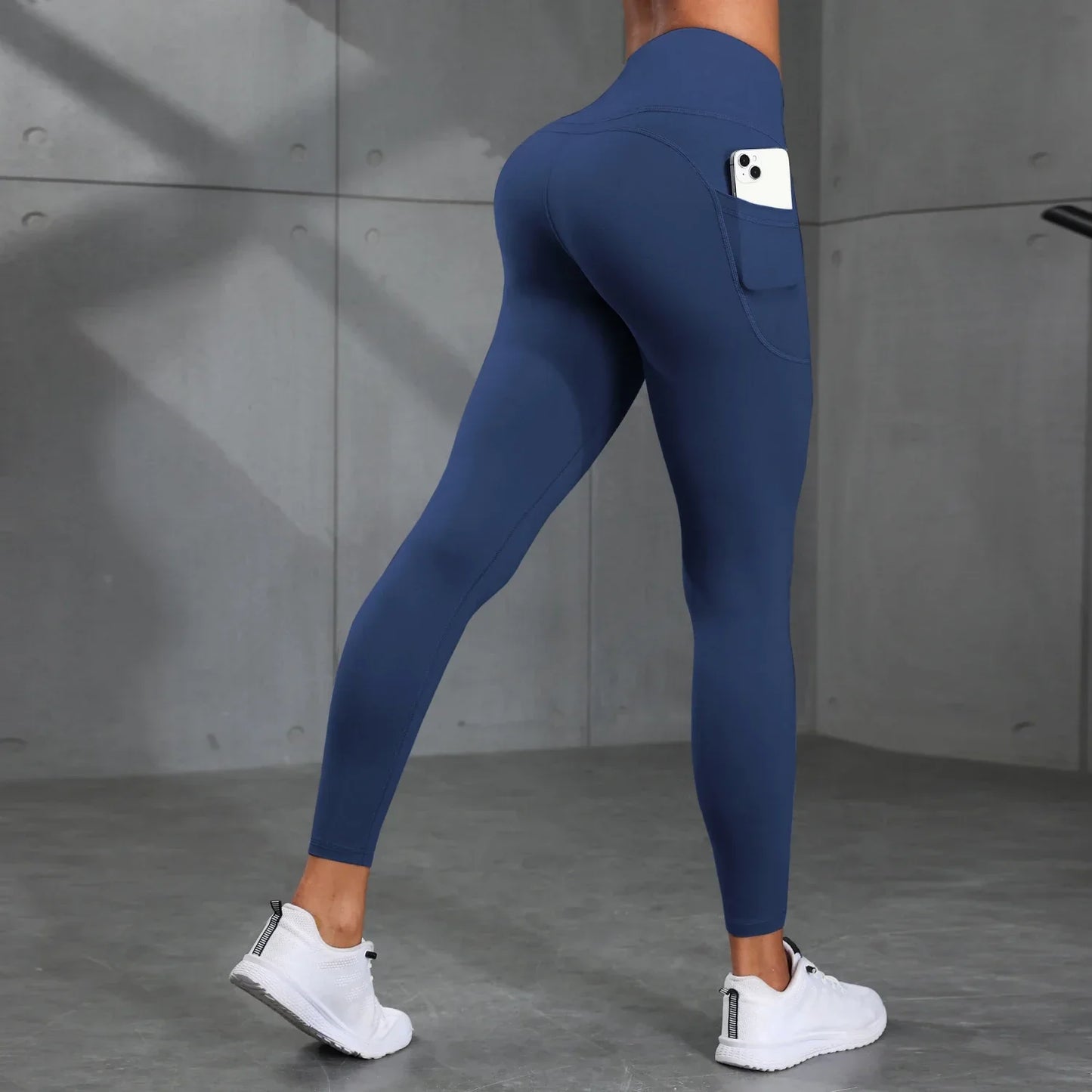 Legging Esportiva Modeladora Cintura Alta - Tecido Compressivo com Bolsos para Treino
