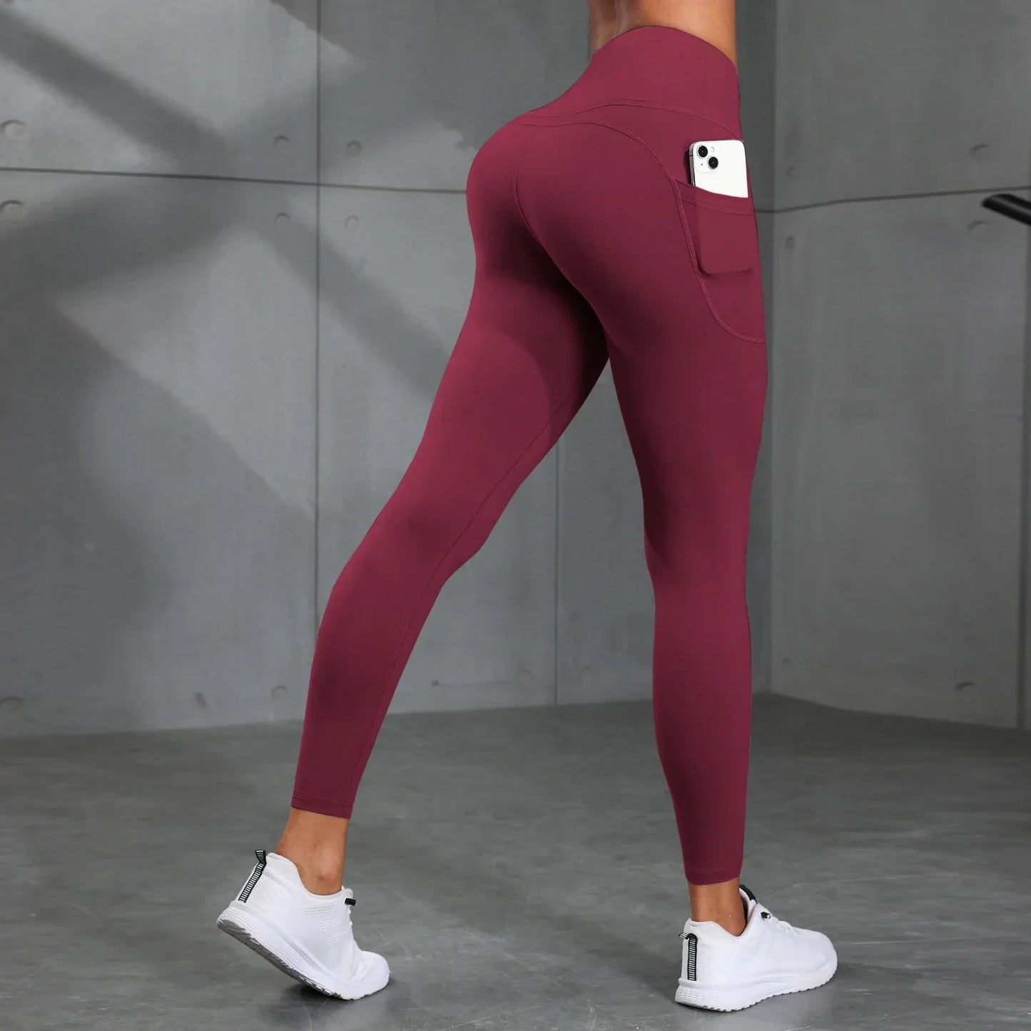 Legging Esportiva Modeladora Cintura Alta - Tecido Compressivo com Bolsos para Treino