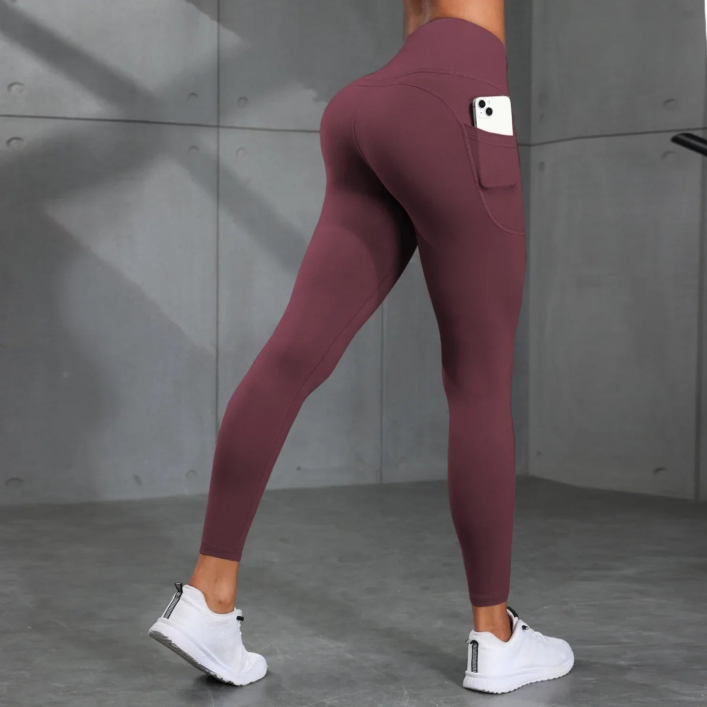 Legging Esportiva Modeladora Cintura Alta - Tecido Compressivo com Bolsos para Treino