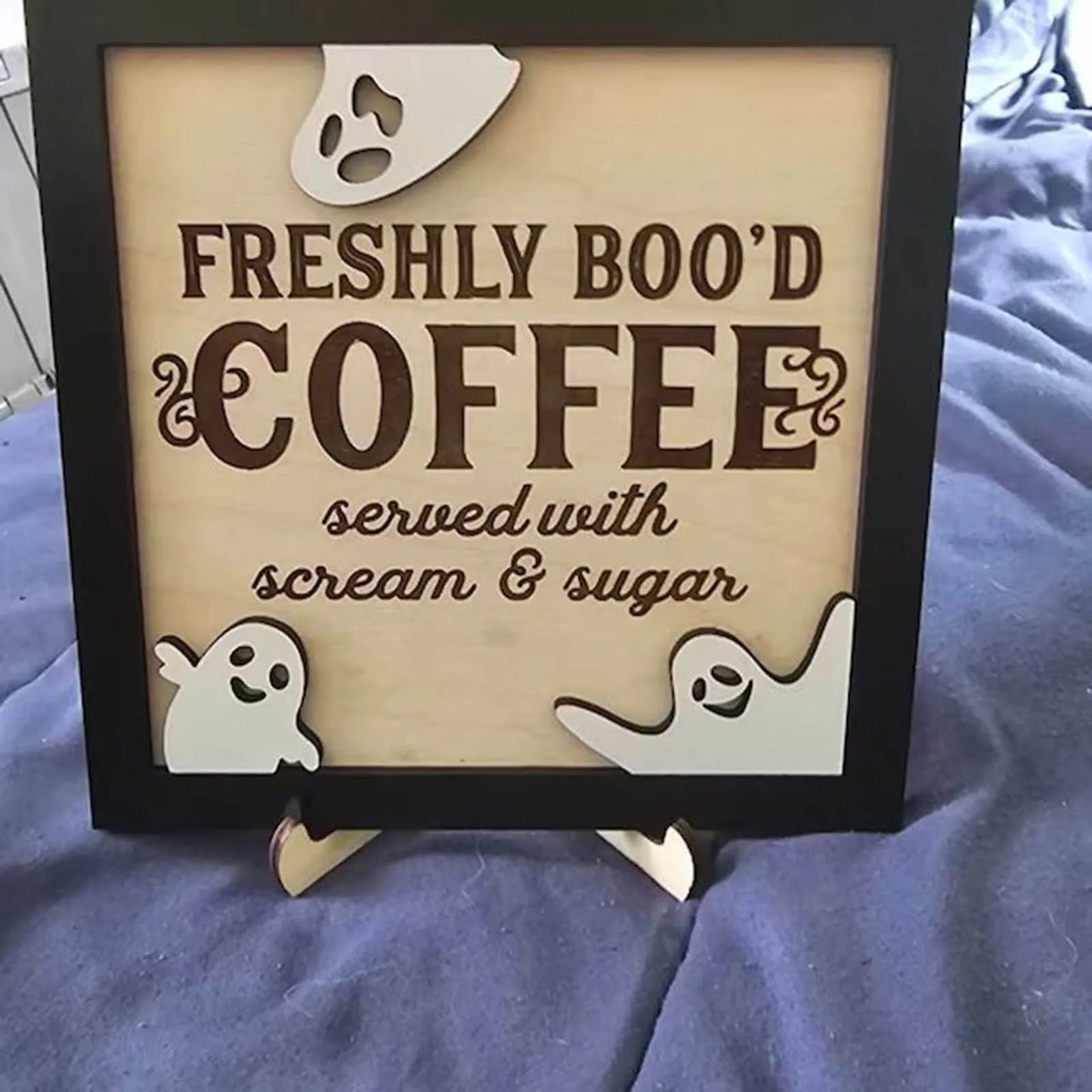"Placa Decorativa Halloween Café"