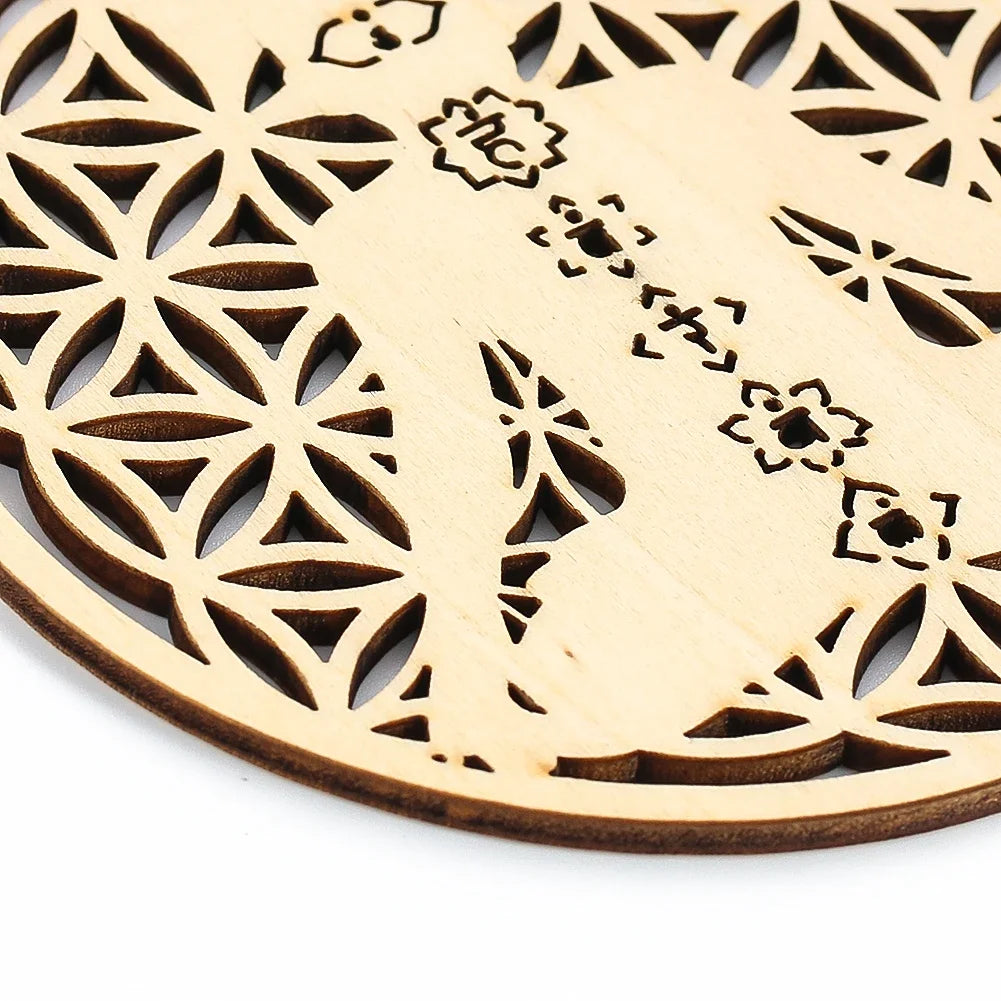 "Mandala Árvore Sagrada Chakras  Madeira Vazado Decorativo"
