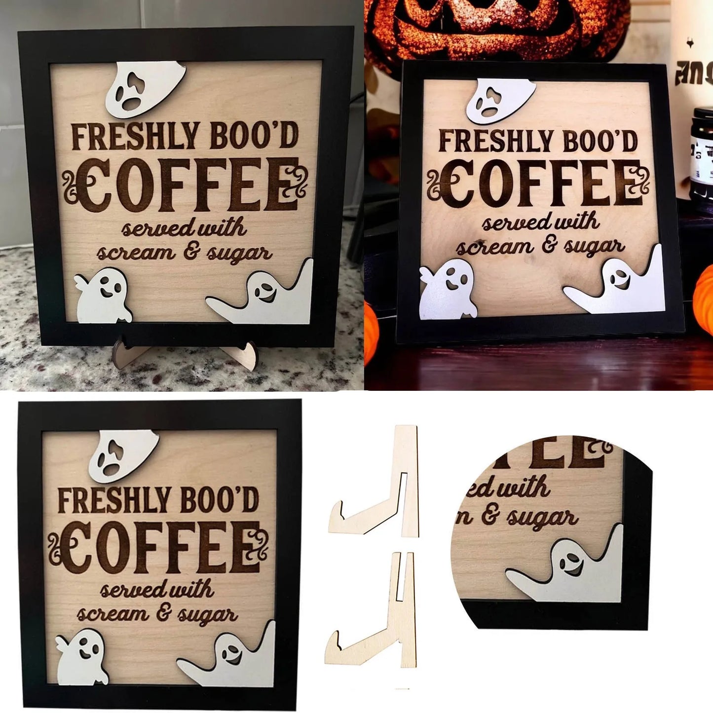 "Placa Decorativa Halloween Café"